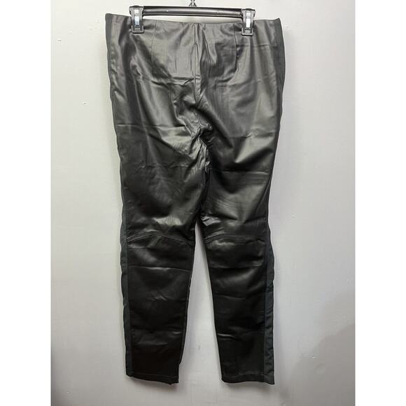 Libby Edelman Faux‎ Leather Pants Womens size 12 Black Leggings Zipper ankles - Picture 2 of 7